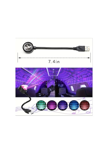 Araç İçi Çok Renkli Tavan Ve Ayak Altı Led Işık Oto İçi Aydınlatma 1 Adet