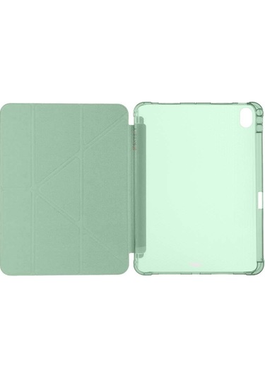 Apple İpad Air 10.9'' 2022/2020 Uyumlu Üçgen Katlanabilir Kalem Şarj Bölmeli Standlı Kılıf Kapaklı Kılıf