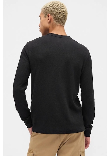 Gap V-frch Logo Erkek Tişört Siyah