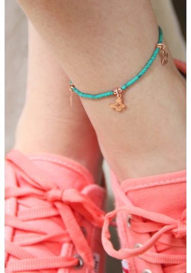 Argentum Concept - Kelebek Motifli Taşlı Makrome Halhal - H003001