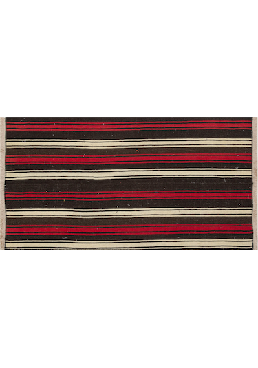 Kırmızı Beyaz Rengi El Dokuma Koyunlu Yün Kilim