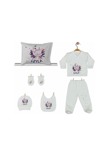 Pia Baby Gl 2201 İsme Özel Yastık Zıbın Set Krem