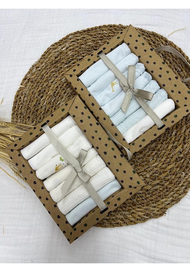 Desenli Penye Bebek Ağız Mendili 7'li 2 Paket 2025 Mö060