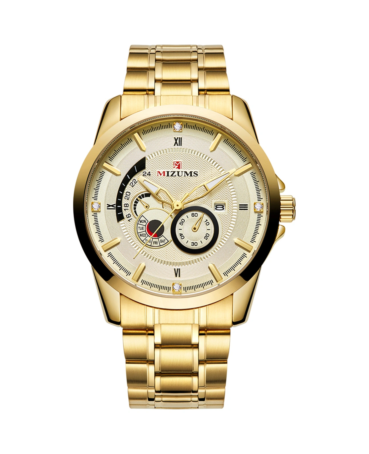 Mızums Erkek Moda Alaşımlı Kasa Paslanmaz Çelik Bantlı Saat İş Takvimi Su Geçirmez Kuvars Kol Saati Titanyum