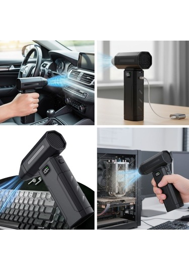 Buffer Usb Şarjlı Güçlü Hava Üflemeli Toz Temizleyici Araç İçi, Klavye, Pc Ve Elektronik Cihaz Temizlik Cihazı X8 Jetfan