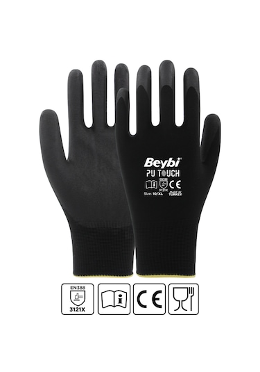 Pu Touch Poliüretan Kaplı Polyester Örme Eldiven 12 Çift