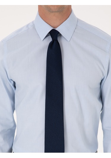 Cacharel Açık Mavi Slim Fit %100 Pamuk Klasik Yaka Oxford Gömlek Denım