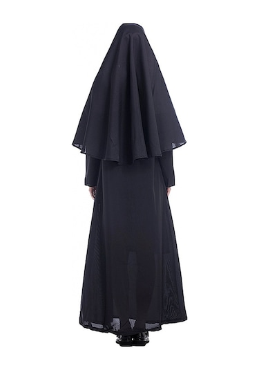 Cadılar Bayramı Kostüm Kadın Rahibe Misyoner Cosplay Giyim, Boyut: M, Göğüs: 100cm, Elbise Uzunluğu: 141cm, Omuz Genişliği: 39cm