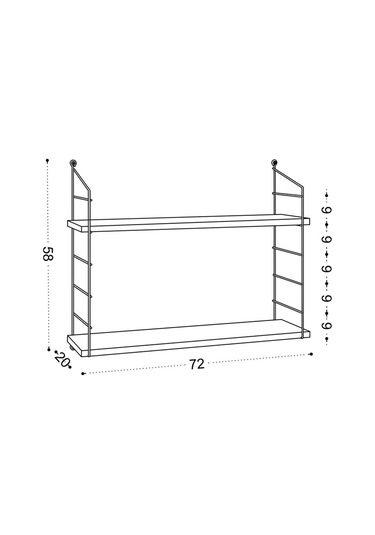 Decormet Armoni Raf Seti 2 Raflı 200 720 Beyaz Beyaz
