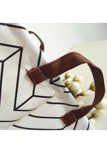 Novahub Geometri Ev Kumaşları Kirli Çamaşırlar & Eşya Saklama Sepeti, Pamuk Ve Keten, Modern Tasarım, 32x32x32cm Diğer