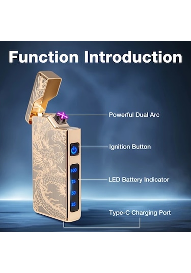 Willowhaven Kişiye Özel Rüzgara Dayanıklı Usb Şarjlı Plazma Çakmak Hızlı Şarj Kamp Siyah