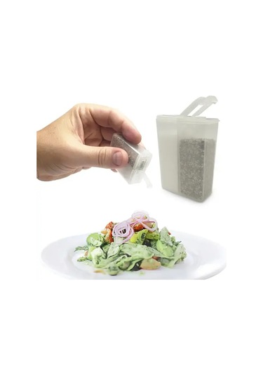 Elmpaly 6lı Şeffaf Plastik Tuz Karabiberlik Seti Seyahat Kamp Mutfak Kullanımı Şeffaf Renk