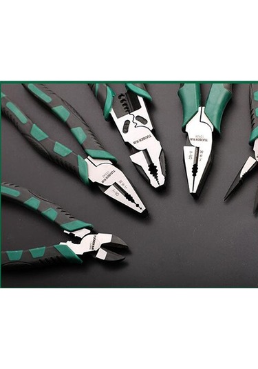 Tuosen Çok Fonksiyonlu Sıkma Ve Sıyırma İşgücü Tasarrufu Sağlayan Düz Pense Mengene Manuel Tel Kesiciler, Stil: 11116 9 İnç