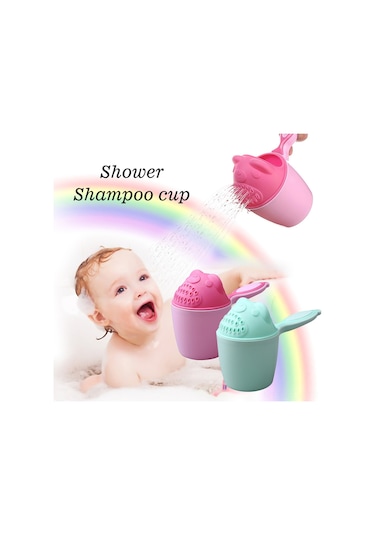 Xindoker Yeşil Bebek Şampuan Cupu - Pp Malzeme, Göz Koruyucu, Kolay Kullanıma Uygun, Çiçek Sulama + Diş Fırçası Kupsu Fonksiyonu