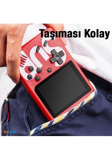 Zhltools 400 Oyunlu Taşınabilir Nostalji Retro Mini Atari Game Siyah