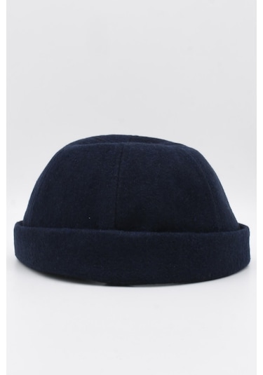 Kışlık Yeni Stil Yün Retro Hip-Hop Docker Şapka Lacivert