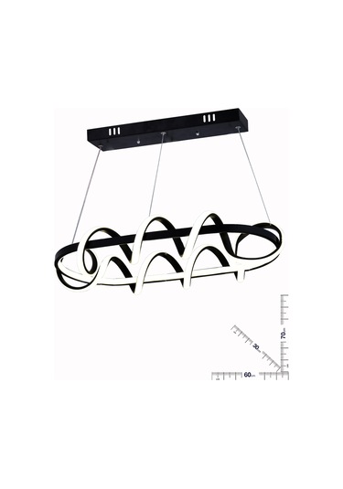 Dart Yemek Masası Siyah Led Avize