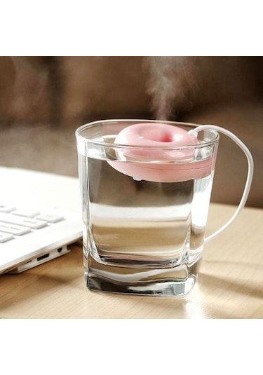 Donut Şekli Mini Usb Hava Nemlendirici Aroma Difüzör Arıtma Pembe