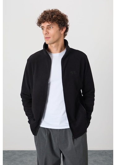 Tommy Life Hardy Siyah Standart Kalıp Polar Erkek Sweatshirt - 88299 Siyah