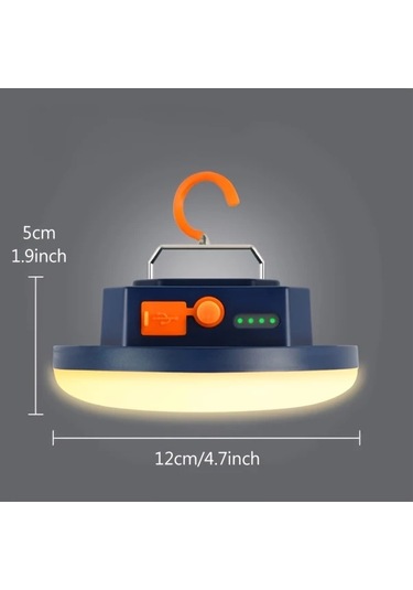 Cordial 7200mah Beyaz Şarj Edilebilir Lityum Pil Led Kamp Lambası Taşınabilir Acil Durum Çadır Lambası 2 Mod Sıcak Soğuk Beyaz 15w