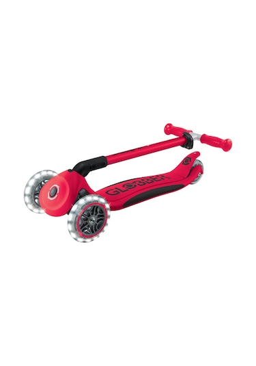 Globber Elite Deluxe Işıklı Scooter - Kırmızı