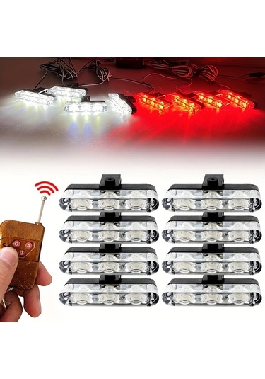 Motion003 4ü 1 Arada Yüzey Montajlı Araç Kumandası 24 Led Kırmızı Beyaz 12v Jeep Kamyon