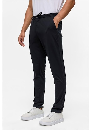 Lacivert Slim Armürlü Jogger Pantolon Lacivert