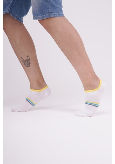 The Socks Company 3 Çift Erkek Patik Çorap 23SDCR159P Beyaz - Gri