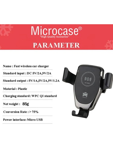 Araç İçi Wireless Kablosuz Şarj Özellik Telefon Tutucu Q12 AL3527