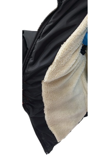 Erkek Çocuk /kız Çocuk Kapüşonsuz Fermuar Cepli İçi Peluş Astarlı Siyah Renk Mont Siyah