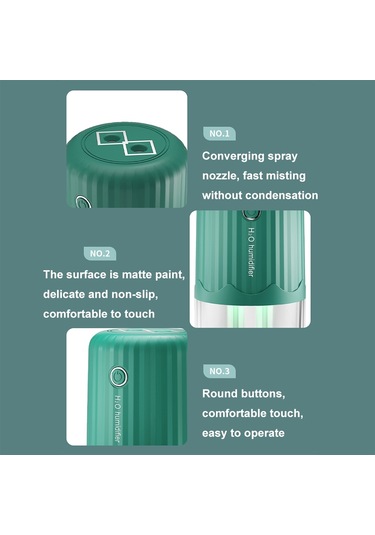 T06 Büyük Kapasiteli Atmosfer Gece Lambası Ev Tipi Çift Sprey Hava Nemlendirici, Renk: Beyaz Pil