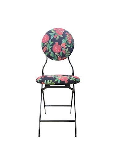 Katlanabilir Nar Desenli Metal Sandalye