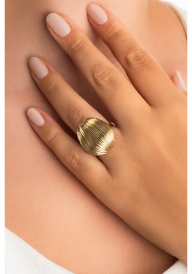 Liora Güneşi 18 Ayar Sarı Altın Kaplama Gümüş Yüzük Sarı