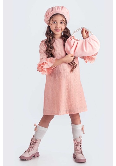 Somon Valon Kesim Şapkalı-çantalı Elbise SOMON