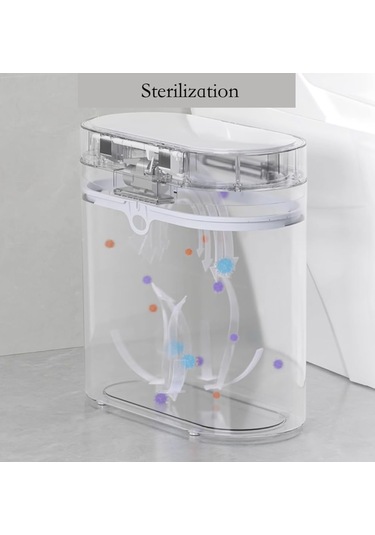 Qianfan Otomatik Banyo Çöp Kutusu, 2,3 Galon Akıllı Çöp Kutusu, Beyaz