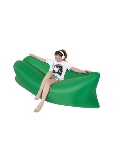 Prestigegoods Açık Taşınabilir Tembel Su Şişme Kanepe, Plaj Çim Hava Yatağı, 200x70cm Çim Yeşili Yeşil