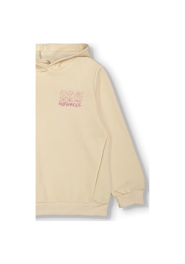 Kız Çocuk Orta Kalınlıkta Basic Sweatshirt Ekru