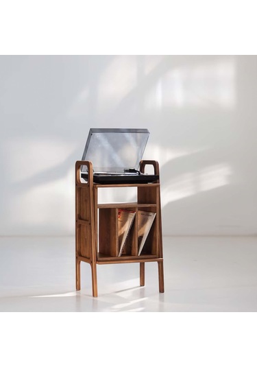 Woodesk Lyric, Ahşap Kitaplık Ve Pikap Standı, 90x50, Ceviz Renk