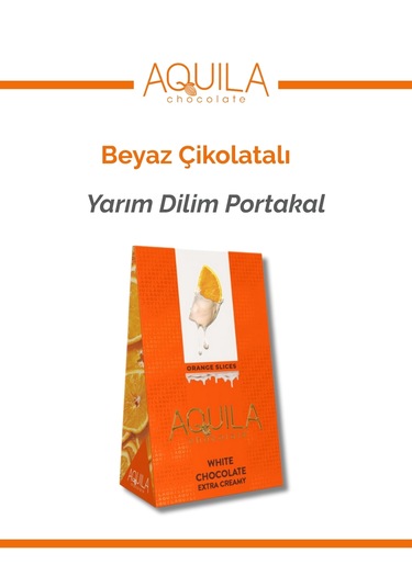 Aquila Chocolate Beyaz Çikolata Kaplı Portakal Dilim - 80 Gr