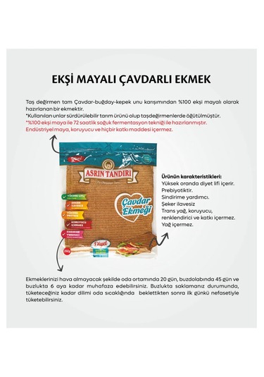 Asrın Tandırı Çavdar Lavaş Ekmeği 4 x 350 G