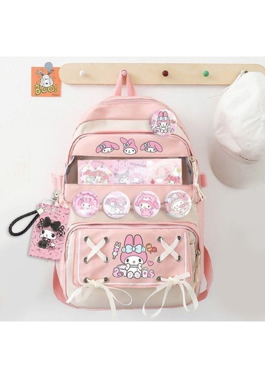 Yeni Stil Çizgi Film Sevimli Öğrenci Ders Çantası Kadın Çantası Pembe
