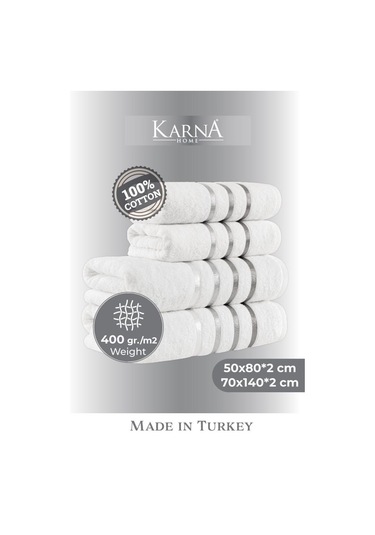 Banyo Havlu Seti 4 Lü Bale Beyaz