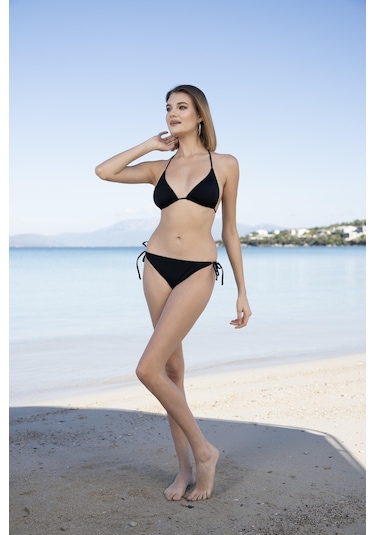 Estiva Üçgen İpli Bikini Takımı - Siyah