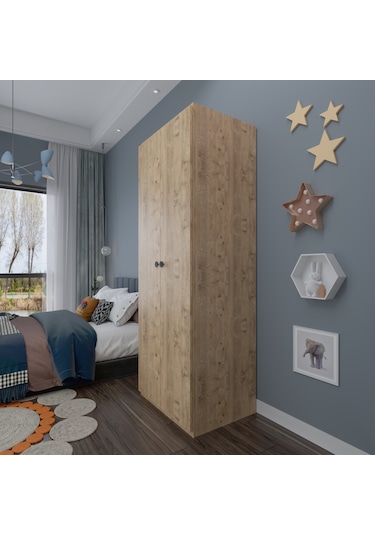 Ed Pet Dizayn 2 Kapaklı Elbise Dolabı Atlantik Çam 80 Cm Genişlik