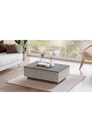 Yurudesign Luvio Orta Sehpa 2 Kapaklı Beton-Taş Lv17-Gt