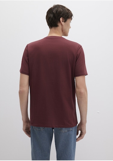 Mavi - Mavi Logo Baskılı Bordo Tişört 0611714-70396 Bordo