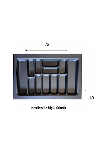 Eco Lüx Modül Kaşıklık Antrasit 76x49 Cm -acero-20357 Diğer