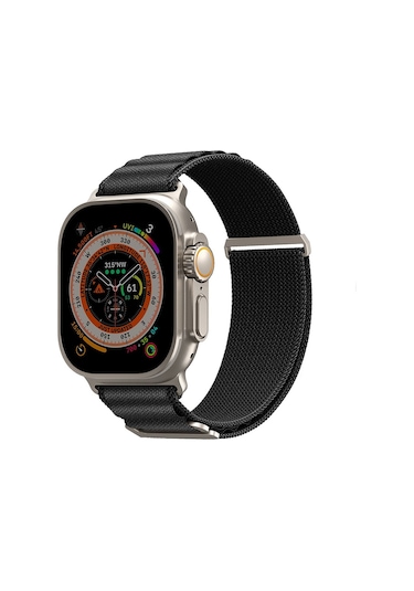 Watch Ultra 49mm Kordon Skinarma Kobu Hasır Strap Kayış Siyah
