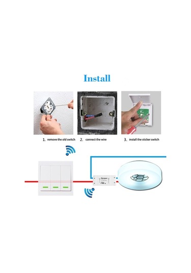 Besthome1 3'lü Kablosuz Rf Uzaktan Kumandalı Anahtar - 433mhz, Ev1527 Kodlu, Yapışkanlı, 100m Menzil, Pratik Kullanım