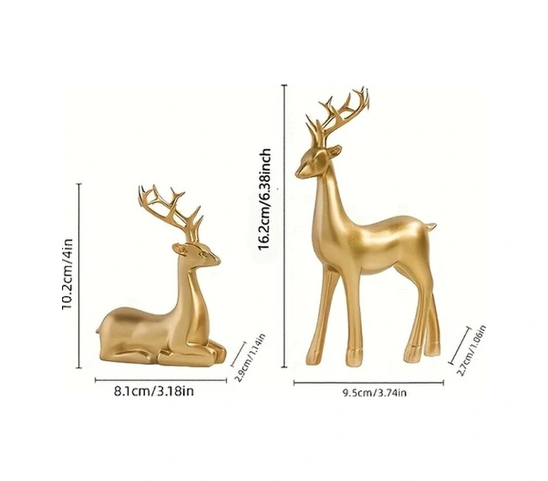Trendooze Geometrik Reçine Geyik Heykeli - Ev/ofis Dekorasyon